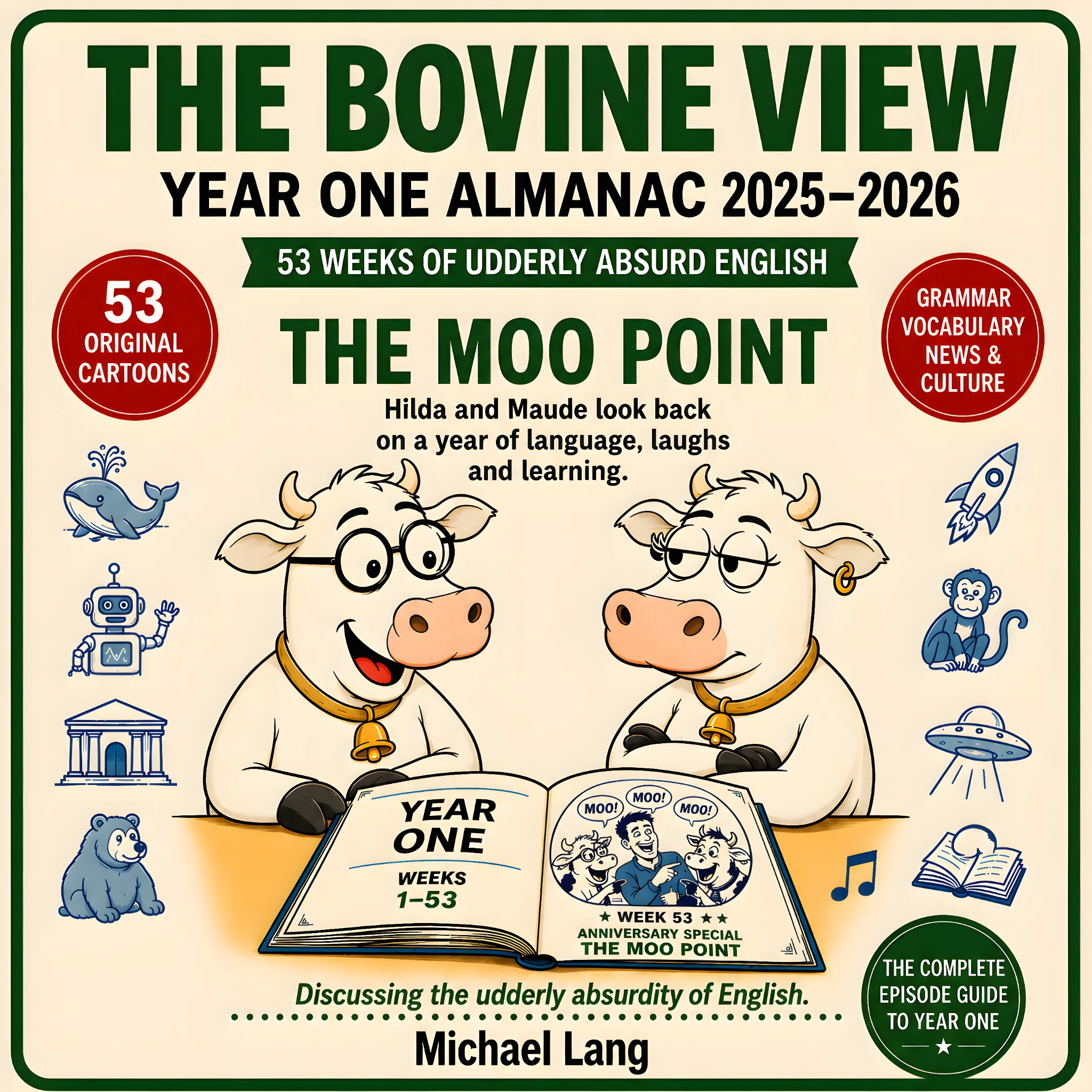 Front cover of The Bovine View Almanac 2025–2026